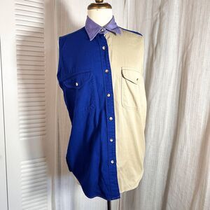 Design Works by Terra Blouse Size S 90's VTG Two Tone Dark Academia Top